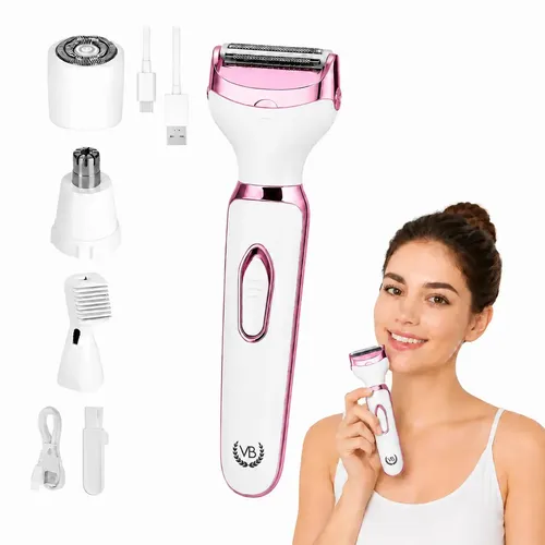 Depilador Eletrico Feminino E Masculino Indolor 4 Em 1 Corporal Recarregavel Usb Aparador Intimo Removedor De Pelos Facial Nariz Orelha Sobrancelha