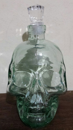 5 X Garrafa De Caveira Vidro C/ Tampa Formato Cranio Cristal