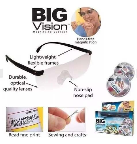 Big Vision Lentes De Lupa Aumento Letra Pequeña Como En Tv