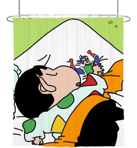 Cortina De Ducha Anime Crayon Shin-chan, 12 Ganchos Incluido