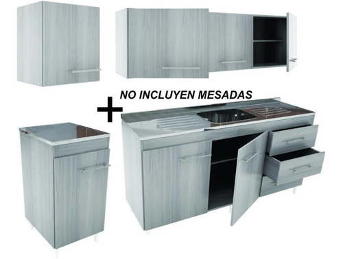 Combo Cocina 1.80 M Bajo Mesada + Alacena Varios Colores