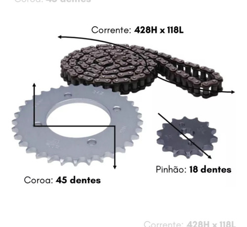 Kit Relação Yamaha Ybr Factor 125 2004 2005 2006 Diant Cofap