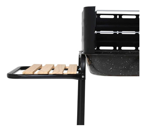 Parrillero Parrilla Portátil Mor Jardín Rodeio A Carbon. Movil Con Ruedas, Mesas Auxiliares Y Accesorios