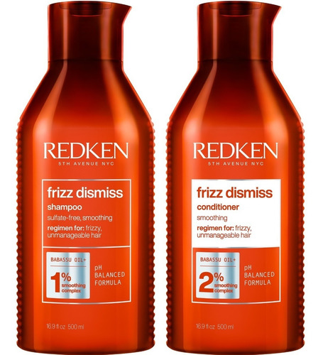 Shampoo Sin Sal 500ml + Acondicionador Redken Frizz Dismiss