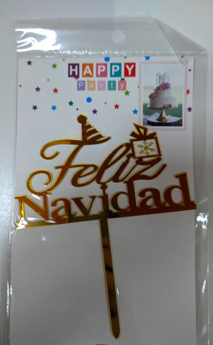 Cake Toppers Plastico Adorno Torta Metalizado Deco Navidad 