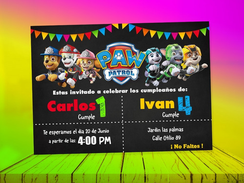 Invitación Paw Patrol