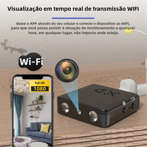 . Mini Cámara Espía Wifi 1080p Con Movimiento De Visión Y