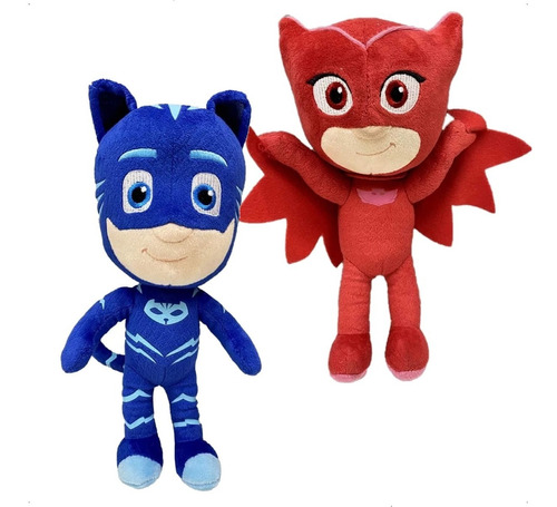 Kit Pelúcias Pj Masks Menino Gato 45cm +3 Anos + Corujita