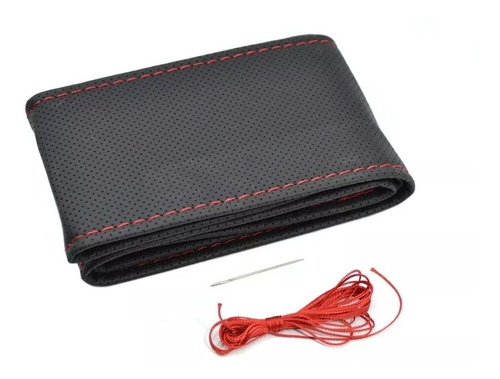 Cubre Volante Funda Tipo Piel Para Volante Microfibra Rojo