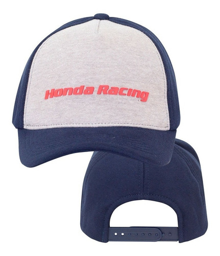 Boné Trucker Moto Honda - Silk Emborrachado - Cinza/azul - Coleção Racing
