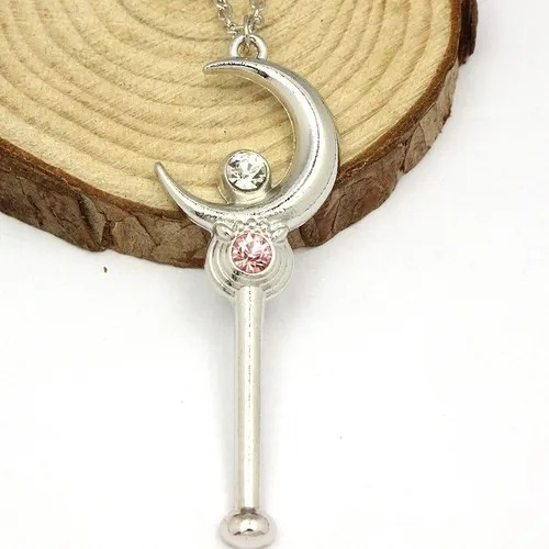 V Sailor Moon - Cetro Lunar Collar Gargantilla Color Plata.