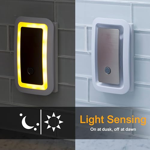 Luz Nocturna Led Ámbar Con Sensor Atardecer A Amanecer