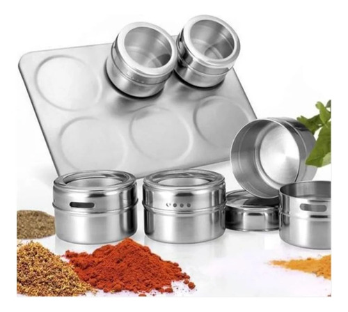 Organizador Condimentos Cocina 6 Piezas Frascos Especieros