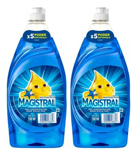 Detergente Multiuso Marina Magistral 750ml Pack X2u