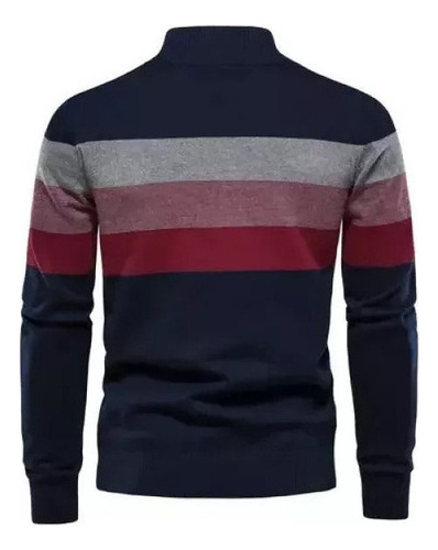 Suéter Casual De Cuello Alto Con Cremallera Para Hombre