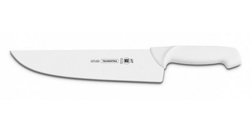 Cuchillo Carnicero 25 Cm Tramontina Mango Blanco Sanitario