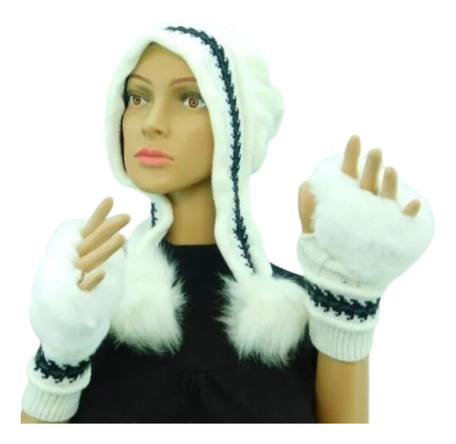 Set De Gorro Y Mitones Blanco 15251 