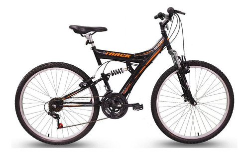 Mountain bike TK3 Track TB 100XS aro 26 18" 21v freios v-brakes câmbios Track Index cor preto/laranja