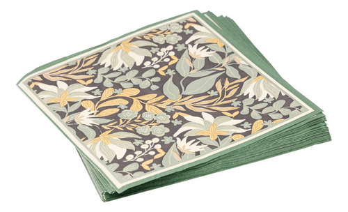 20 Guardanapos De Papel Lyor Estampado Green Garden 33cm