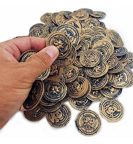 Monedas De Oro Pirata Rústicas De Bronce Fresco (144 Piezas)