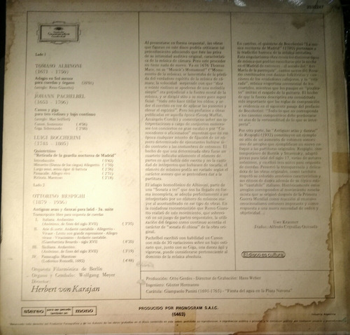 Lp Herbert Von Karajan (adagio) (Usado)