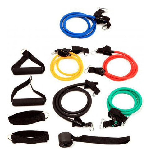 Kit Elasticos Fitness Funcional Tubing Treino Extensores