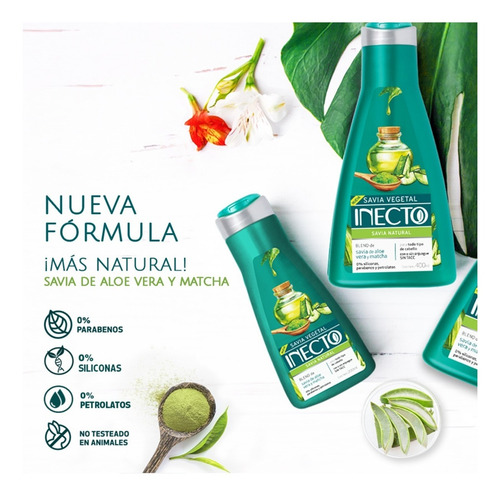 Acondicionador Savia Natural Con Aloe Vera Y Matcha Inecto