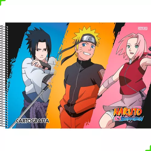 Caderno Desenho Naruto C/4 60 F Cartografia Escolar Completo