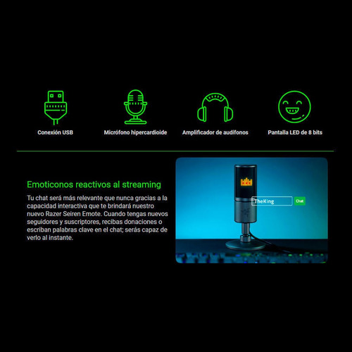 Microfono Razer Seiren Emote Con Pantalla Led De 8 Bits