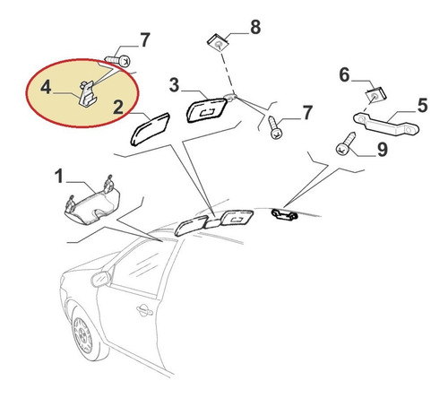 Imagen 4 de 7 de Soporte Parasol Original Fiat Siena El 1.4 2013-2017