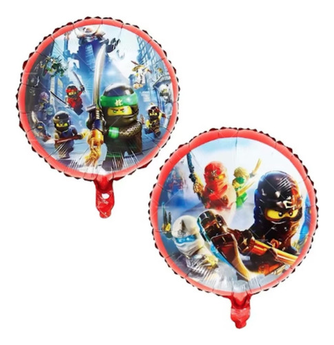 50pzs Set Globos Ninjago Padrisimo Kit Fiesta Cumpleaños