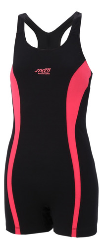 Malla Speed Pierna Con Elastico Anticoloro Negro Rosa Mujer