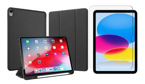 Funda Soporte De Lápiz + Vidrio Para iPad 10 Gen 2022 10.9