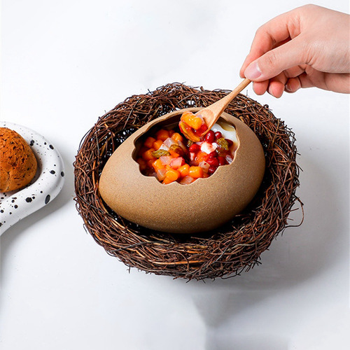 Modern Simple Ceramic Crafts Personality Dessert Bowl Egg Sh