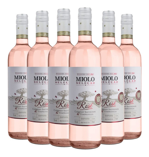 Kit 6 Vinhos Miolo Seleção Rosé Cabernet S. & Tempranillo