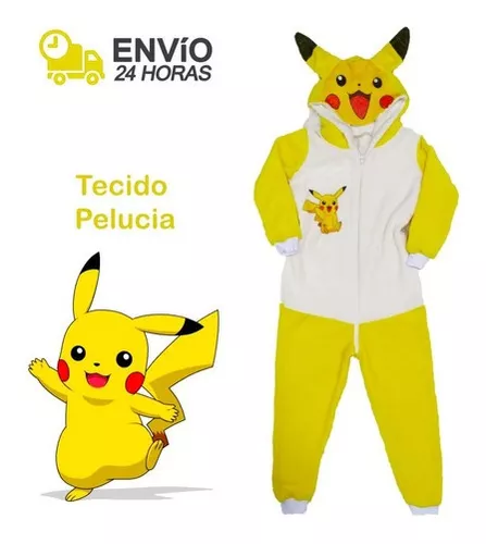 Pikachu Pokemon Fantasia Pijama Kigurumi Macacão Roupa Infantil A