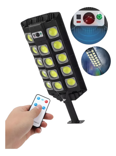 X3 Foco Led Solar Con Sensor Movimiento Y Control Farol Led