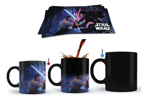 Taza Magica De Star Wars Pelea Jedi En Un Bosque Oscuro