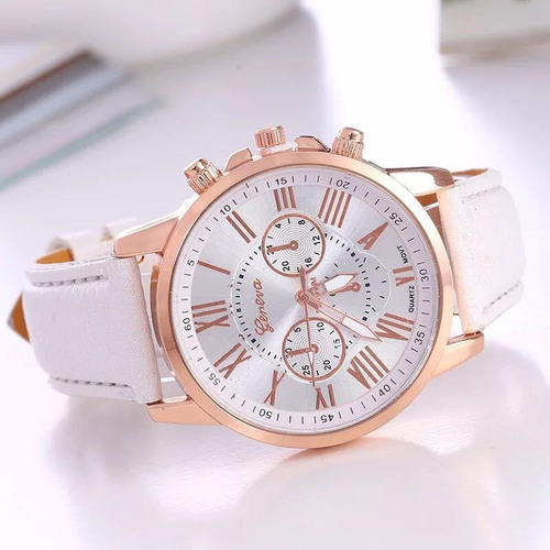 10 Unids Geneva Reloj Al Por Mayor Cuero Moda Relojes Señor