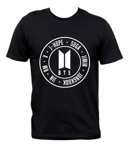 Remera Bts Logo Circular K-pop Algodón Premium