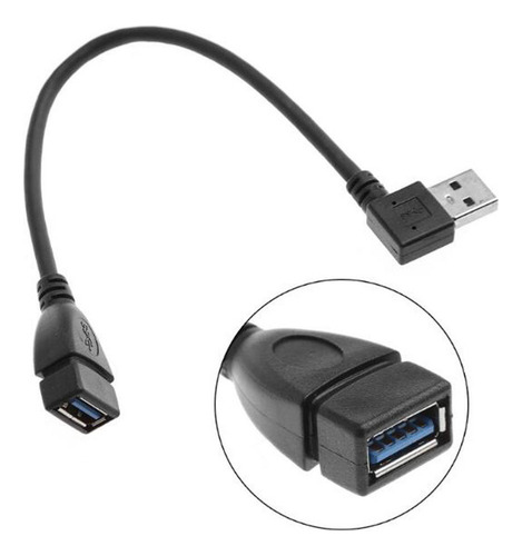 // Cable De Extensión Usb 3.0 Con Ángulo De 90 Grados,