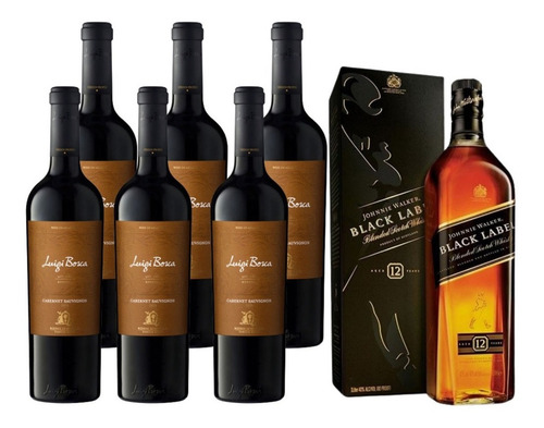 Imagen 1 de 10 de Vino Luigi Bosca Cabernet Sauv. + J. Walker Black 1l.-
