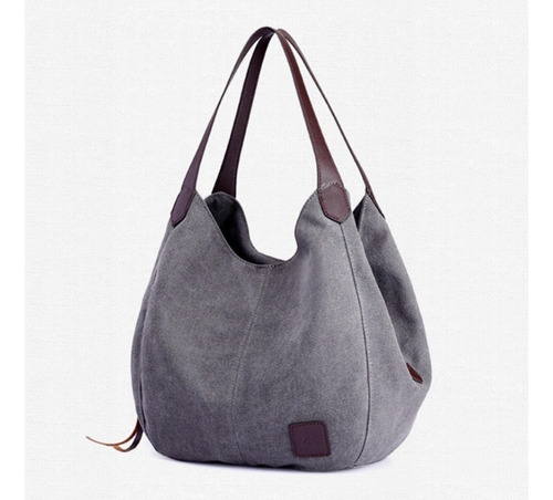 J Bolso De Mano Retro For Mujer, Color Sólido, Bolsa De Lona