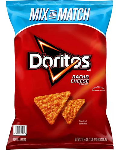 2 Bolsas De Doritos Nacho Cheese Mix And Match 520.9g C/u