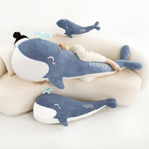 Imagen 3 de 5 de Peluche Almohada Cojín Ballena Kawaii 60cm