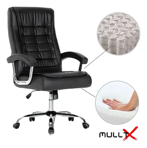 Cadeira De Escritório Presidente Ergonômica Com Molas Ensacadas M...