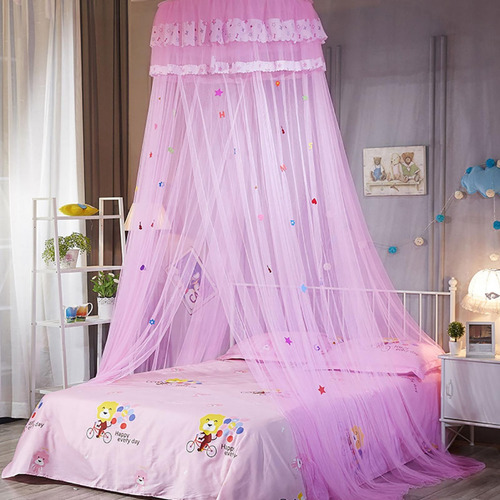 Cortina De Cama Con Mosquitera Redonda De Encaje Estilo Prin
