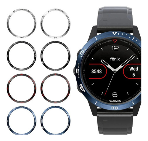 A Anillo De Estilo De Bisel De Acero Inoxidable Para Garmin Fe