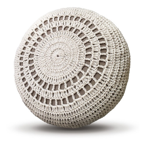 Imagen 1 de 5 de Funda Para Zafus Tejida A Crochet Premium Crudo