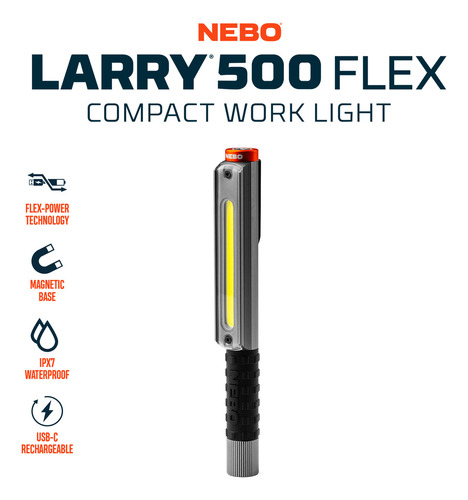 Linterna De Trabajo Recargable/pilas Nebo Lil Larry 500 Lum